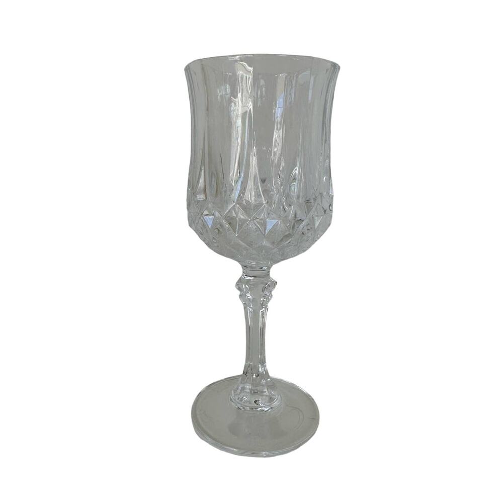Vintage wine glass in the Longchamp pattern by Cristal D'Arques-Durand, single